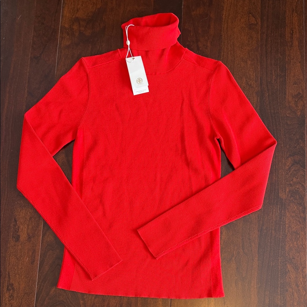 Tory Burch Vibrant Red Turtleneck Sweater